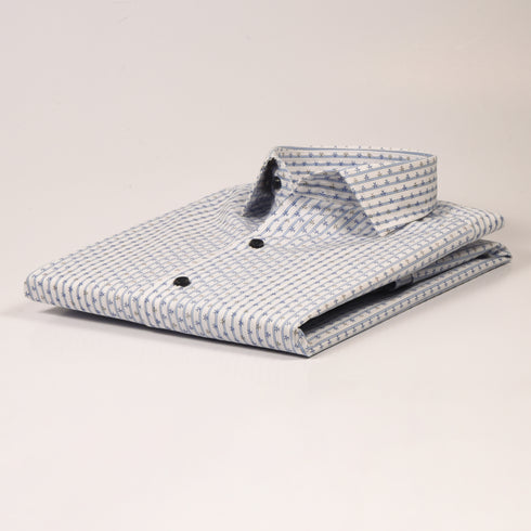 MK White & Blue Striped Printed Shirt